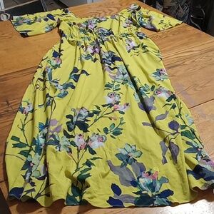 SOFT SURROUNDINGS Womens Dress MEDIUM Used Preowned Casual Maxi Floral Sleeves